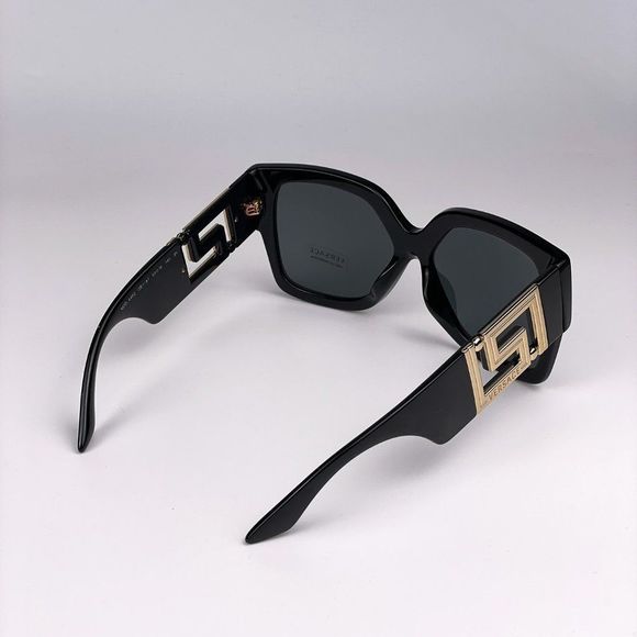  Versace Greca VE4402 GB1/87 Sunglasses Black Square Oversized Women
